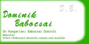 dominik babocsai business card